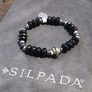 Silpada Black and Silver Beaded Bracelet